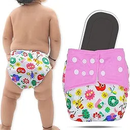 Bembika A Plus Printed Cloth Diaper with Bamboo Charcoal Inserts for Babies Washable & Reusable Cloth Nappies for Baby Leakproof and Wetfree Adjustable Cloth Diapers -(BE2662)-picture-12