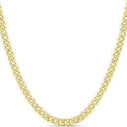zavya 925 Sterling Clean Lines Gold Plated Chain for Him | Gifts for Men and Boys | With Certificate of Authenticity and 925 Hallmark image 1