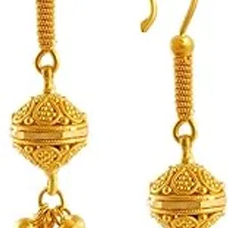 p.c. chandra jewellers 22KT Yellow Gold Jhumki Earrings for Women-picture-23