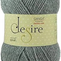Ganga Acrowool Desire 100% Acrylic Aran Weight Yarn (Pack of 1 ball - 100g) – approx. 200mtr Premium Knitting & Crochet Yarn for Winter Sweaters, Scarves, Blankets | Medium Weight 4, UK 5 (5.5mm) Needle & UK 3 (6.5mm) Hook | Hypoallergenic, Hand Wash (Multicolor) (DSR_011_Melange)-picture-22