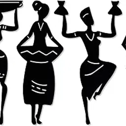 Art Plus Store Aps Set Of 4 African Man And Woman Dancing 4 Mm Mdf Abstract Wall Decoration Item (12 Inch X 3Inch, 4 Pieces) For Wall Decor - Engineered Wood-picture-15