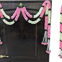 afarza Artificial Flower Garland Toran Wall Hanging for Door Entrance Home Decoration Backdrop Pooja Gift Bandarwal 4 Pieces,Multicolor,152.4 CM-picture-11