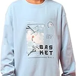 TECHNOSPORT Boy's Regular Fit Graphic Print Crew Neck Full Sleeve Sweatshirt with Elastoplus, Quick Dry for Casual & Regular Use-image-12