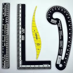 generic Prabhas Designs Arm Hole Curve, L Square ruler, Designer Curve, and Straight ruler 30 cm Combo. Used in fashion design, tailoring, and sewing for creating patterns, measuring fabric-picture-28