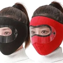 wukeville Cotton Unisex Full Winter Face Mask Windproof and Sun Protection Warm Eye Protection Screen Goggles Cycling and Bike Mask for Women and Men (Multi Colour)-picture-26