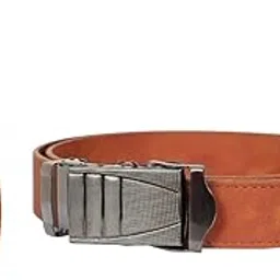 Men's Leather Automatic Buckle Belt with Premium Leather Keychain | Adjustable Ratchet Belt for Formal & Casual Wear | Stylish Gift Combo Set-picture-20