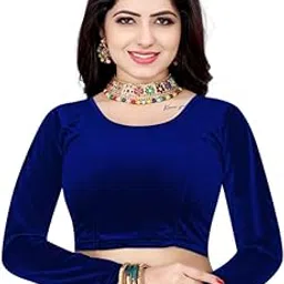 vasanam Women's 21 INCH Velvet Blouse – Premium Soft Velvet, Readymade Full Sleeves, Elegant & Comfortable Design-picture-42