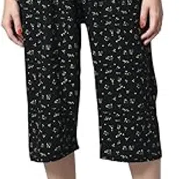 Women Soft Cotton Printed Loose Fit Capris 3/4th Pants (Pack of 1)-picture-23