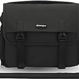 CarryPro Shockproof Camera Bag for DSLR/SLR - Water-Resistant Camera Sling Bag with Padded Compartment for Drone & Tripod, Multiple Pockets & Quick Release Buckles, 6L fits 14inch Laptop, Black-picture-14