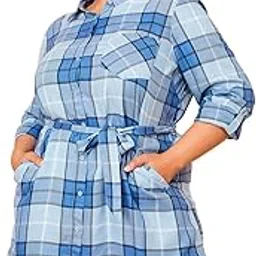 max Plus Size Women Checked Yarn Dyed Tunic-picture-53
