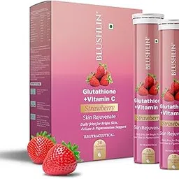 blushlin science meets skin BLUSHLIN Glutathione Tablets for Skin Glowing 500mg with Vitamin C | 30 Effervescent Tablets | Antioxidants for a Clear & Glowing Complexion for Women, Men | Sugar-Free, Gluta Glow (30 Count (Pack of 2), Strawberry)-picture-12