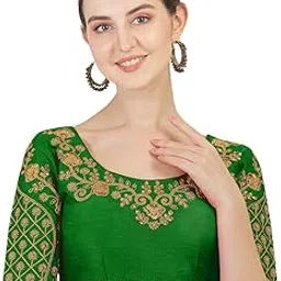 Women Silk Half Sleeve Blouse-image-17
