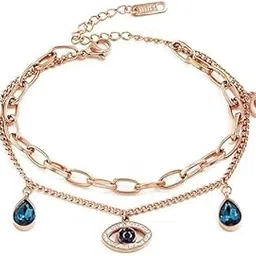 evil eye bracelet for woman Evil Eye Bangles for women Anti Tarnish Stylish Adjustable hand Rose gold Bracelet for girls Kada for Women Magnet Accessories Jewellery friendship crystal -647-image-45