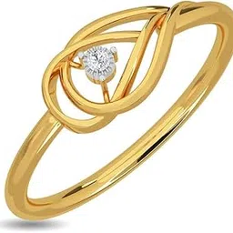 kisna 14k / 18k Real Gold & Diamond Ring | Diwali, Rakhi Rakshabandhan Gift for Sister/Bhabhi/Women | With Certificate of Authenticity & BIS-Hallmarked Gold Jewellery | Rivka Diamond Ring image 1