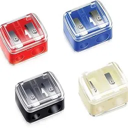 KIRA Makeup Pencil Sharpeners with Cover and Dual Holes Uses for Eyeliner, Lip Pencil, Eyebrow Pencil and Mini Pocket Pencil Sharpener Accessory (Pack of 4) (Multicolour)-picture-39