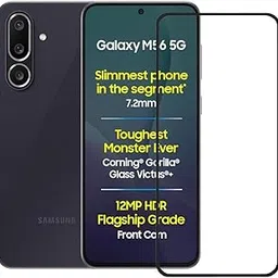 Dashmesh Shopping Tempered Glass Screen Protector for Samsung Galaxy M56 | F56 5G (Black) Edge to Edge Full Screen Coverage Premium Military-Grade-picture-32