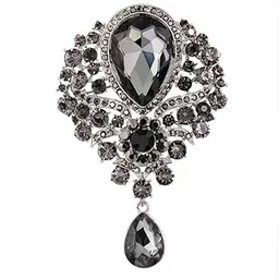 syga Brooch Pin Fashion Crystal Rhinestone Jewellery Pin Vintage Clothing Accessories Decoration Glass Pendant Gray Brooches For Women- S242-picture-11