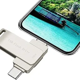 USB C Flash Drive 128GB Photo Stick Dual Drive Thumb Drive for i Phone 15/16 Android USB C and Computer Silver-picture-25
