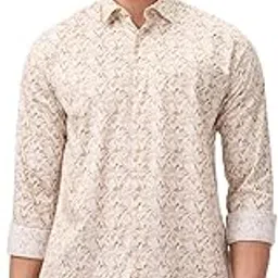 park avenue Men Slim Fit Print Pattern Pure Cotton Semi Cutaway Collar Full Sleeve Casual Shirt-picture-16