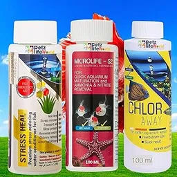 Aquatic Remedies (Pack of 3) Aquarium Fish Tank Water Conditioner Combo | Stress Heal-100ml | Microlife S2-100ml | Chlor Away-100ml-image-19