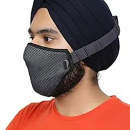 bismaadh Turban Friendly Adjustable Sticky Strings 5 Layers Anti-Pollution Breathable Dust Cloth Face Mask For Men image 1