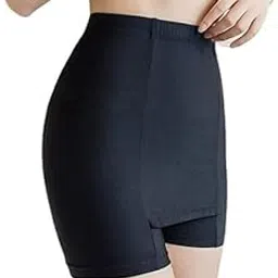 Women's Ice Silk Safety Shorts, Double-Layer Seamless Under Skirt Pants, Light Pink, for Dresses and Skirts (in, Alpha, 2XL, Regular, Black)-image-12