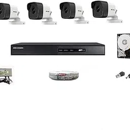 HIKVISION AED Ultra Full HD 5MP DS-7B04HUHI-K1 4CH HD DVR and 4 Bullet Cameras DS2CE1AHOT-ITPF and 1TB Hard Disc, Wire Roll, Supply and All Required Connectors-image-0