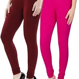 Shobha Expo Stylish Women's and Girls Cotton Lycra Latest Churidar Legging Combo Pack of 2 Trendy Casual Regular Wear Full Stretchable Legging Size L XL XXL 3XL 4XL 5XL Super Cotton Lycra Bio wash-image-18