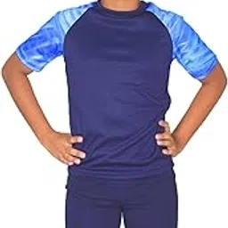 Aqua Holic Spandex Boys Regular Fit Plain Bottom & Top Set | Swimwear | Adjustable, Quick Drying Shorts for Swimming, Beach, Waterpark - Blue-picture-13