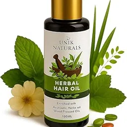 Unik Naturals Herbal Hair Oil with Ayurvedic Herbs and Wood Pressed Oils, 100ml-picture-20