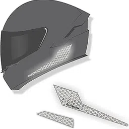 Piston Graphics Helmet Reflective Stickers Safety High Reflect in Night in White Color Biker-picture-25