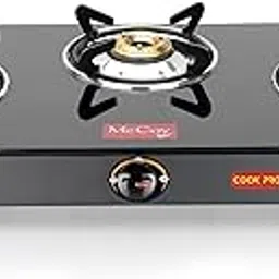 McCoy Cook Pro Glass Top Gas Stove, 3 Burners, Manual Control Knobs, Black-image-67