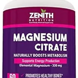 Zenith Nutrition Magnesium Citrate 330mg – 60 Veg capsules | Nutritive Support for Healthy Heart, Muscle, Nerve & Circulatory Function-picture-19