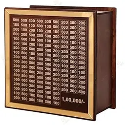 Money Saving Box for Adults 100000 | Wooden Piggy Bank with Amount Goal | Cash & Coin Storage | Smart Savings Box for Kids & Adults | Carved Design Donation Saver | 1 Lakh Saving Box-image-19