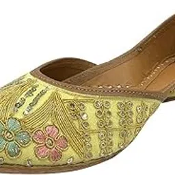 eshoe ethnic Women Punjabi Juti Handmade Wedding Bridal Shoes Indian Traditional Ethnic Jutti Multicolor-picture-46