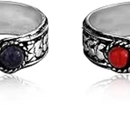 silviya 925 Oxidized Silver Carved Stone Toe Ring | Gift for Every Occassion | With Certificate of Authenticity and 925 Stamp | 6 Month Warranty-picture-39