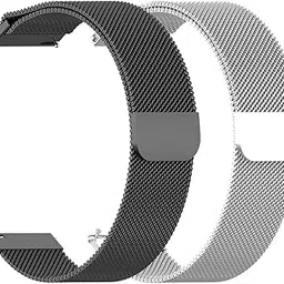 AONES 20mm Pack of 2 Magnetic Loop Watch Strap Compatible for Samsung Galaxy Watch 6 40Mm & 44Mm Metal Chain SmartWatch Band-image-84