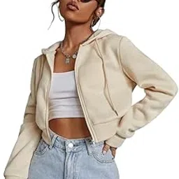 be savage Solid Drop Shoulder Hooded Neck Long Sleeves Hoodie Winter Wear Zipper Jacket for Women's-picture-42