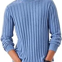 Men's Sweater | Ribbed Texture & Crew Neck Design | 100% Cotton Fabric with Lightweight & Breathable Features | Perfect for Casual Wear & Layering-image-25
