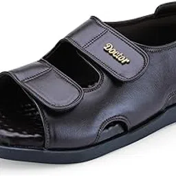 doctor extra soft Orthopedic Diabetic Comfortable Dr Sole Footwear Daily Use Casual Wear Stylish Latest Black Cushioned Adjustable Strap Sandals for Men's-Gents &Boy's L-10-picture-25