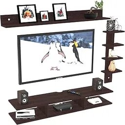 Redwud Hazel Engineered Wooden Wall Mounted TV Unit/TV Entertainment Unit for Living Room (Wenge) - Ideal for Upto 50 (D.I.Y)-picture-20