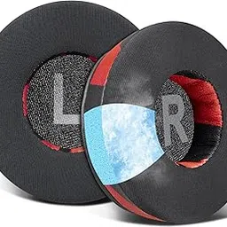 SOULWIT 70mm Earpads Replacement for JBL Tune 450BT (T450BT)/Tune 460BT(T460BT)/Tune 500BT (T500BT)/Tune 510BT/Tune 520BT, Ear Pads Cushions for JR 300BT/JR300/JR 310BT/JR310/E40BT - CG Red Storm-picture-18