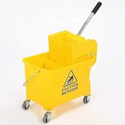 Mini Mop Bucket Wringer Trolley (20 Liter) (Yellow, Acrylonitrile Butadiene Styrene (ABS))-picture-42