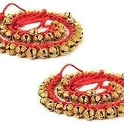 UAPAN Brass Ghungroo Anklets Bells (1.6 cm, 25+25 Red, Pair) For Women-picture-24