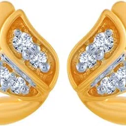 p.c. chandra jewellers 14k (585) Yellow Gold and Diamond Stud Earrings for Women-picture-10