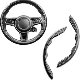 Air Wink Carbon Fibre Carbon Fiber Steering Wheel Cover,Non Slip Car Steering Accessory,15-Inch Universal Auto Car Steering Wheel Cover Compatible With Volkswagen Skoda (Carbon Black)-image-89