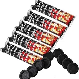 Quick click goods Charcoal Briquettes, 33mm, 50 Tablets, 45 Minute Burn Time, Low Smoke (Pack of 5 Roll) (Black)-picture-18