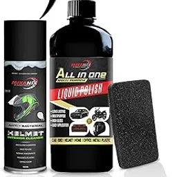 MIKANIX Combo of All in One Liquid Polish + Helmet Cleaner | Cleaning | Shines and Protects (400ML, Pack of 2)-image-67