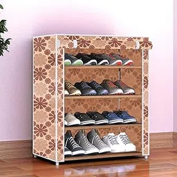 LookNSnap Premium Shoe Rack/Multipurpose Storage Rack with Dustproof Cover (Beige)-picture-24