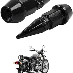 LOVMOTO Universal Spiked Valve Caps,Aluminum Alloy Dustproof and Waterproof Tire Valve Stem Caps, Suitable for Cars, Trucks and Motorcycles (2PCS Black) Comfortable with Bu-ll-et 500-picture-27